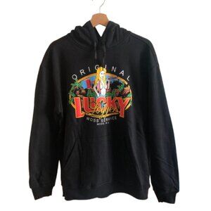 NWOT - Gildan Premium Cotton Black Lucky Logger Hoodie - Medium